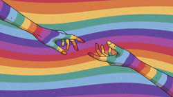 rainbow helping hand