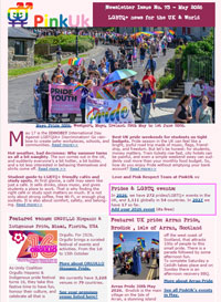 PinkUk's May's Newsletter, IDHOBIT & Students