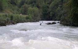 Canoeing the river Arve Chamonix