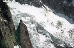 very steep glacier off the Mer de Glace