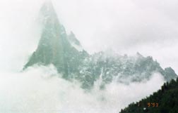 view of Grande Aiguille du Dru from Chamonix